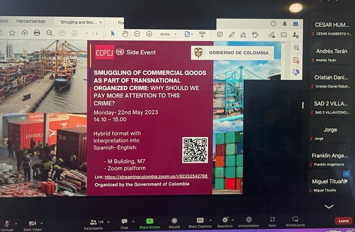 Durante el 32 periodo de sesiones de la Comisión de Prevención del Delito y Justicia Penal Colombia convocó exitoso evento paralelo sobre lucha contra el contrabando  