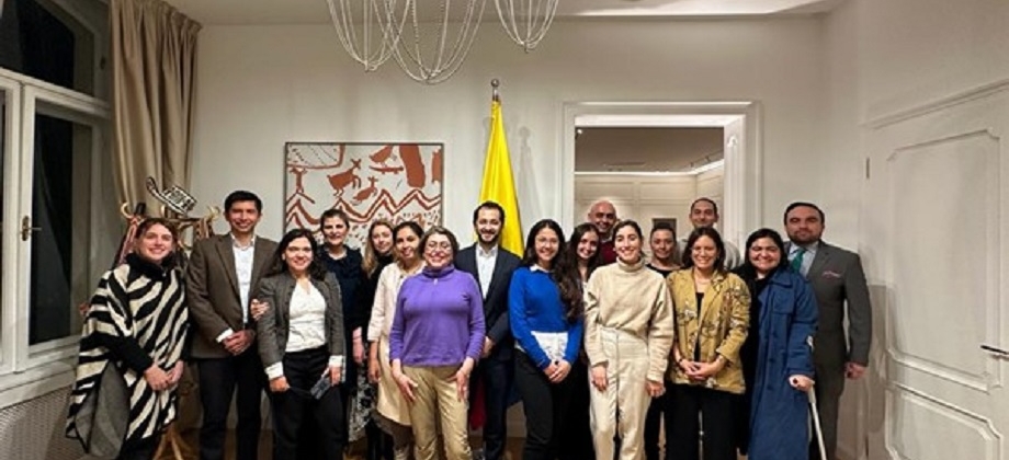 Encuentro de connacionales en enero de 2024 en la sede de la Embajada de Colombia en Austria