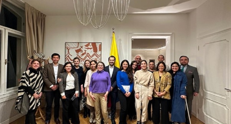 Encuentro de connacionales en enero de 2024 en la sede de la Embajada de Colombia en Austria